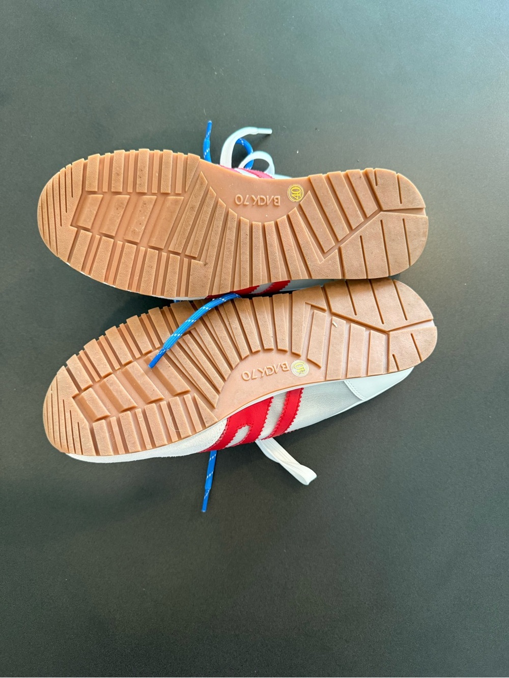 Women's Retro Mule Sneakers in White with Red & Blue - Picture 5 of 6